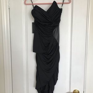 Marciano black strapless cocktail dress